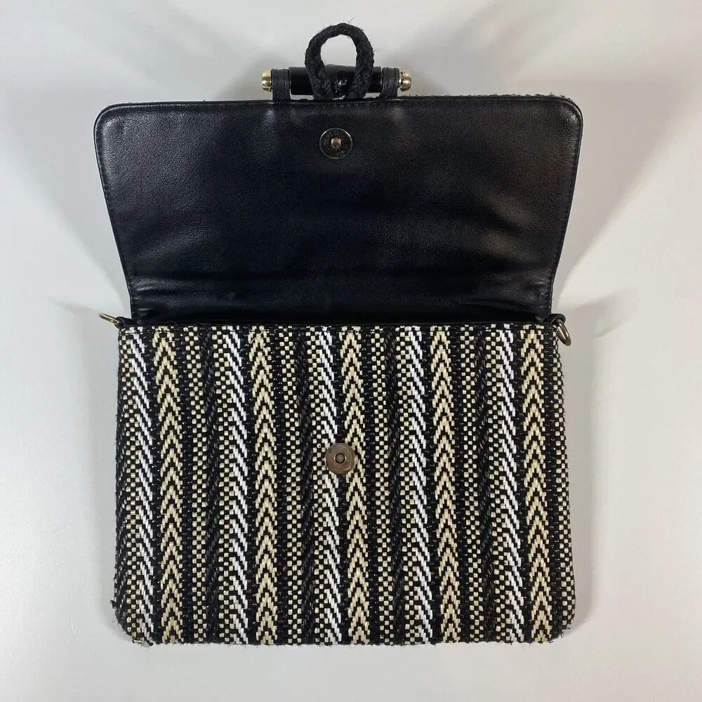 Sondra Roberts Squared‎ Woven Clutch Handbag Purse Boho Tribal No Strap